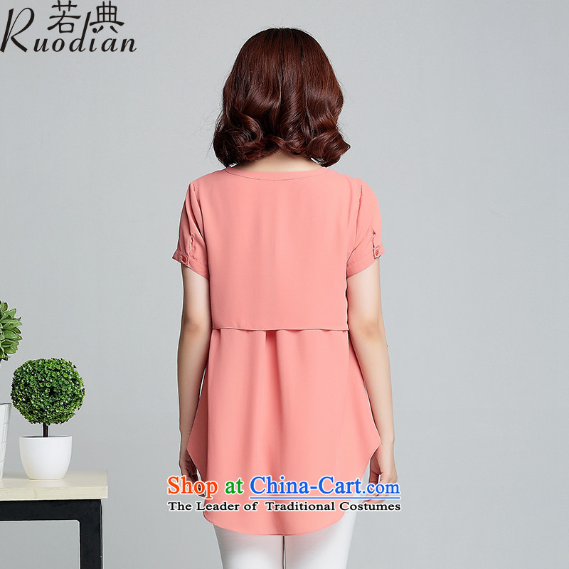 If Code 2015 Summer female thick mm summer to increase the number of thin chiffon shirt graphics short-sleeved T-shirt rubber red , L, if code (ruodian) , , , shopping on the Internet