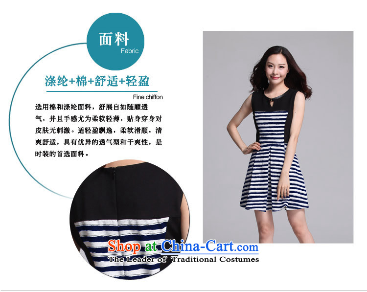 C.o.d. 2015 Summer new stylish casual temperament classic XL Graphics thin round-neck collar bar stitching Sau San autumn and winter waistcoat apron skirt blue XXXXL picture, prices, brand platters! The elections are supplied in the national character of distribution, so action, buy now enjoy more preferential! As soon as possible.