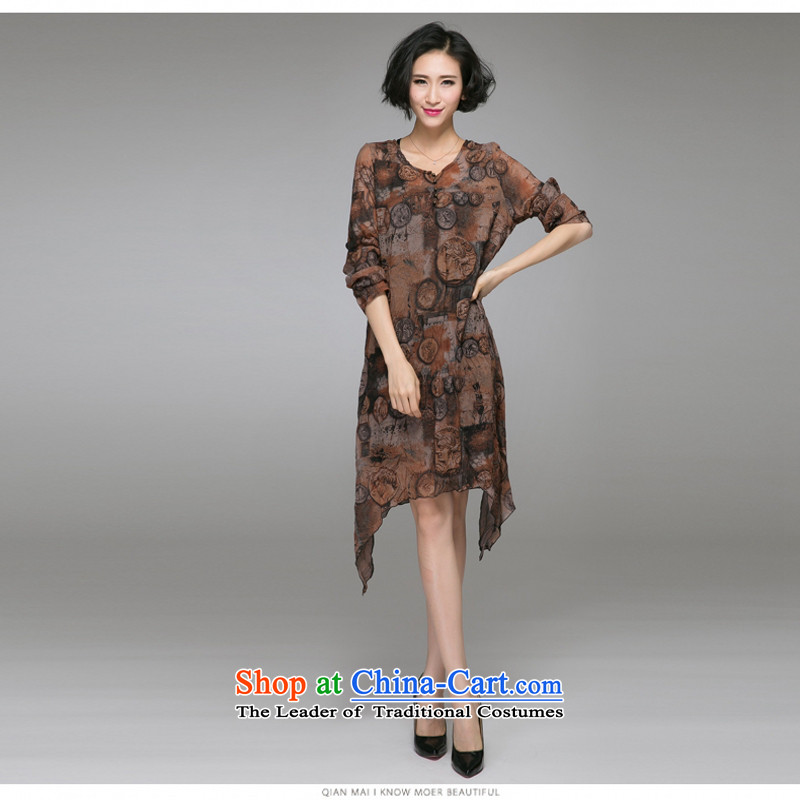 C.o.d. Package Mail 2015 Summer new stylish casual temperament classic XL Graphics thin western not Sau San rules petticoats video thin temperament dresses XXXL, coffee lovers are El Yi shopping on the Internet has been pressed.
