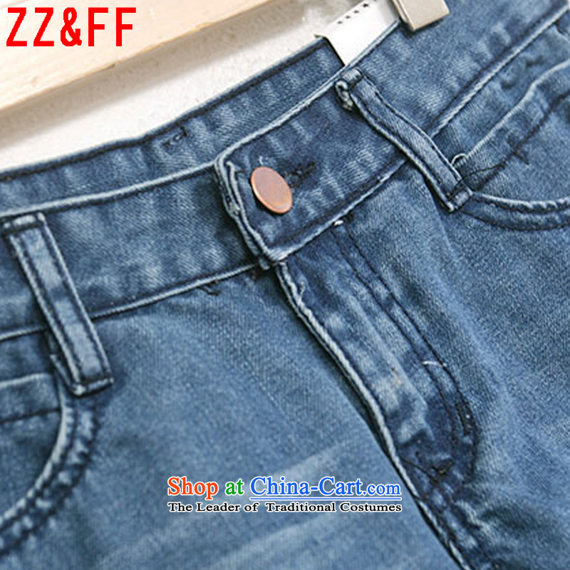 The new summer 2015 Zz&ff larger shorts thick MM hot pants female summer leisure DK6109 BLUE XXL,ZZ&FF,,, shopping on the Internet