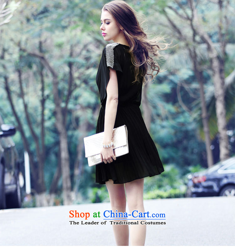 2015 Summer Zz&ff new women's larger thick MM200 catty chiffon video thin dresses LYQ5121 female black XXXXXL summer picture, prices, brand platters! The elections are supplied in the national character of distribution, so action, buy now enjoy more preferential! As soon as possible.