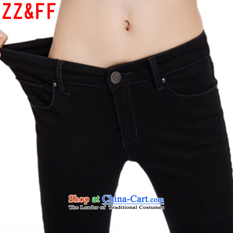 The new summer 2015 Zz&ff large elastic trousers pop-jeans Girls High Sau San NZK2123 black XXXXXL(39-40),ZZ&FF,,, shopping on the Internet
