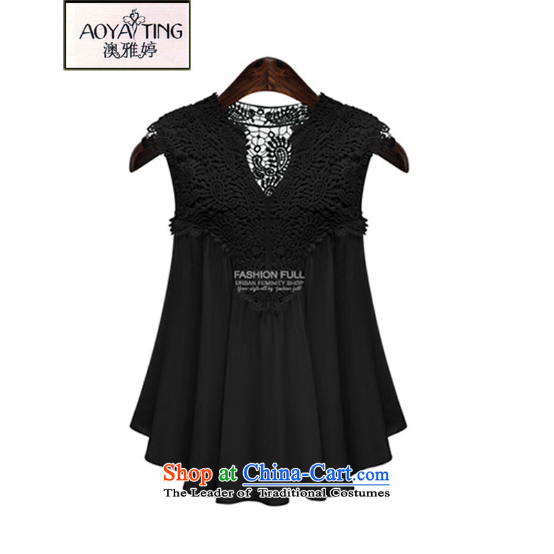 O Ya-ting2015 new to xl female summer thick mm video thin lace shirt tank top female black Sau San5XLrecommends that you 175-200 catty