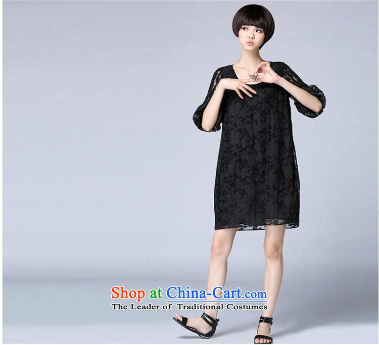 2015 Summer Zz&ff new women in large long lace stitching relaxd dress summer female LYQ1106 Black XL Photo, prices, brand platters! The elections are supplied in the national character of distribution, so action, buy now enjoy more preferential! As soon as possible.