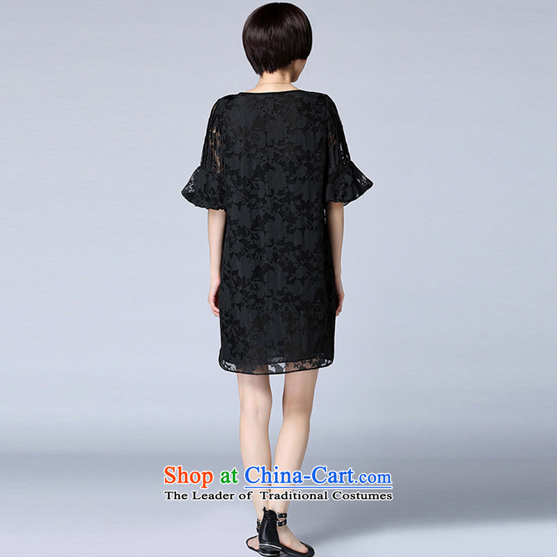 2015 Summer Zz&ff new women in large long lace stitching relaxd dress LYQ1106 female black XL,ZZ&FF,,, Summer shopping on the Internet