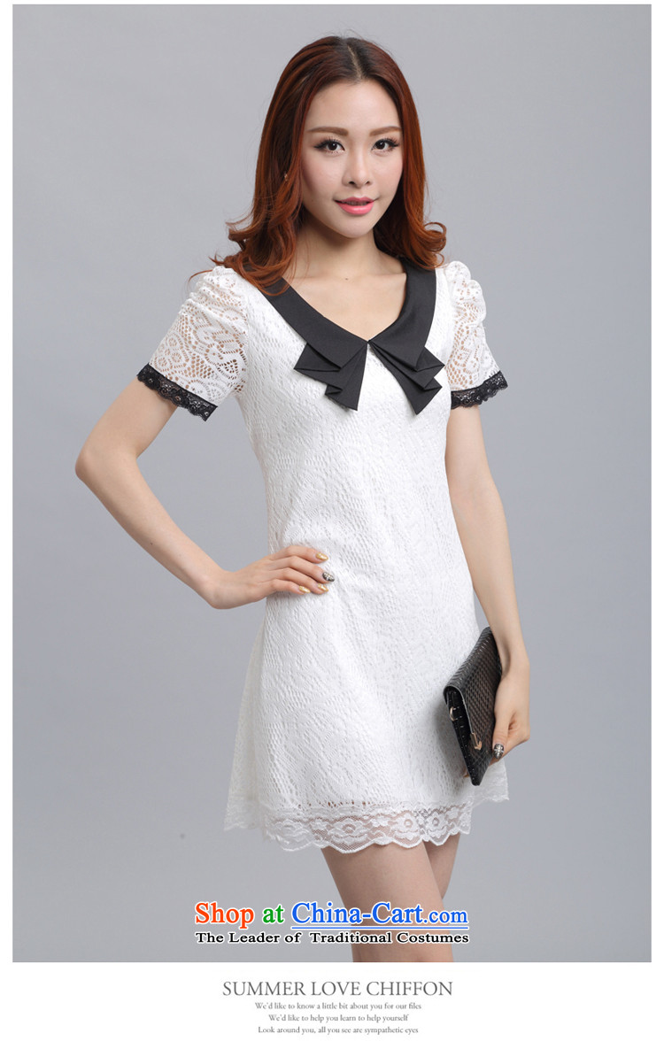 2015 Summer Zz&ff new larger female lace short-sleeved forming the dresses LYQ583 female white M picture, prices, brand platters! The elections are supplied in the national character of distribution, so action, buy now enjoy more preferential! As soon as possible.