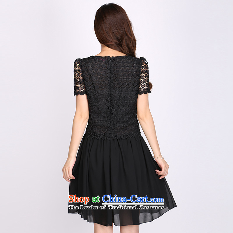 Luo Shani flower code summer dresses to increase women's code, Hin fat sister thick, thin skirt 2 127 Black 6XL- lace video thin, Shani Flower (D'oro) sogni shopping on the Internet has been pressed.