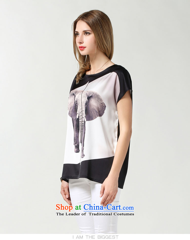 The maximum number of Europe and Connie Women's summer to intensify the 2015 new stamp relaxd elephant mm thick short-sleeved T-shirt female clothes s3631 black XXXXL picture, prices, brand platters! The elections are supplied in the national character of distribution, so action, buy now enjoy more preferential! As soon as possible.