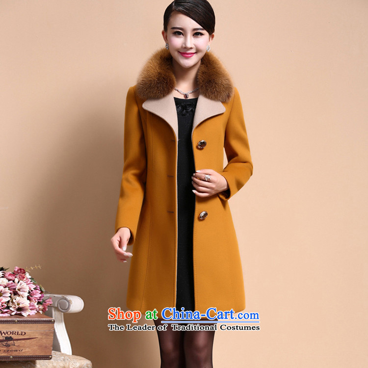 Gigi Lai Bai gross is a dream girl 2015 autumn and winter coats with new large decorated in video thin girl in long coats jacket women gross? DMY345# noble yellow 3XL code picture, prices, brand platters! The elections are supplied in the national character of distribution, so action, buy now enjoy more preferential! As soon as possible.