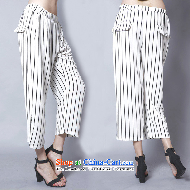 Elizabeth 2015 Summer discipline new thick mm heavy code Women Ms. Capri with a straight 9 trousers women simple casual pants B009- White XL, discipline and Elisabeth , , , shopping on the Internet