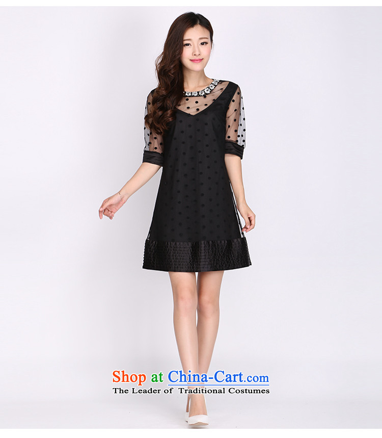 Shani Flower Lo 200 catties larger women's summer to intensify the thick sister dresses thick, Hin thin, 2129 Black 4XL Photo, prices, brand platters! The elections are supplied in the national character of distribution, so action, buy now enjoy more preferential! As soon as possible.