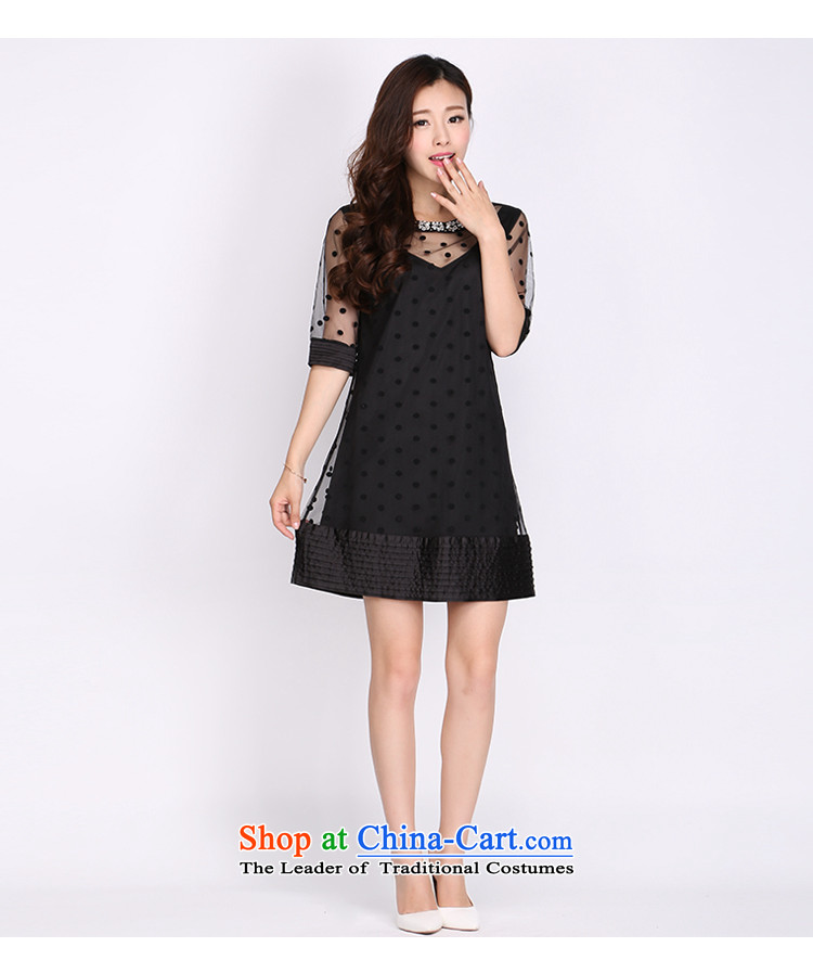 Shani Flower Lo 200 catties larger women's summer to intensify the thick sister dresses thick, Hin thin, 2129 Black 4XL Photo, prices, brand platters! The elections are supplied in the national character of distribution, so action, buy now enjoy more preferential! As soon as possible.