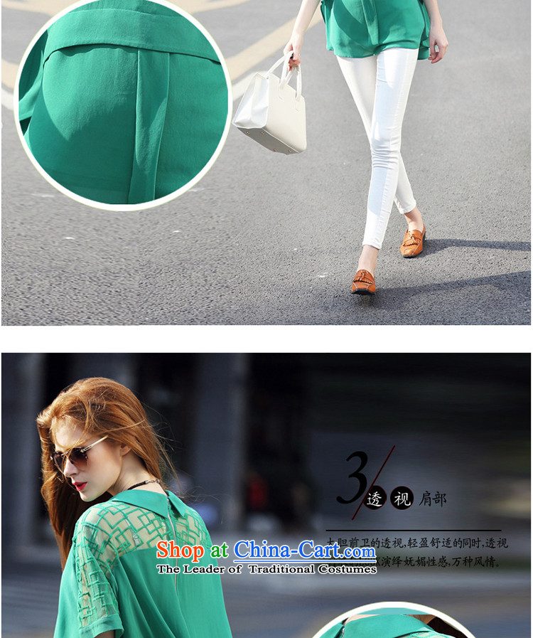 The lymalon2015 lehmann summer new liberal women's large stylish sexy lace stitching graphics thin chiffon shirt T-shirt 7,104 male green L picture, prices, brand platters! The elections are supplied in the national character of distribution, so action, buy now enjoy more preferential! As soon as possible.