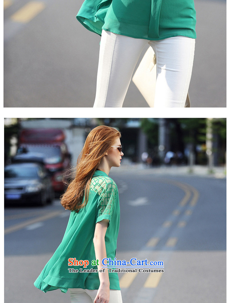 The lymalon2015 lehmann summer new liberal women's large stylish sexy lace stitching graphics thin chiffon shirt T-shirt 7,104 male green L picture, prices, brand platters! The elections are supplied in the national character of distribution, so action, buy now enjoy more preferential! As soon as possible.