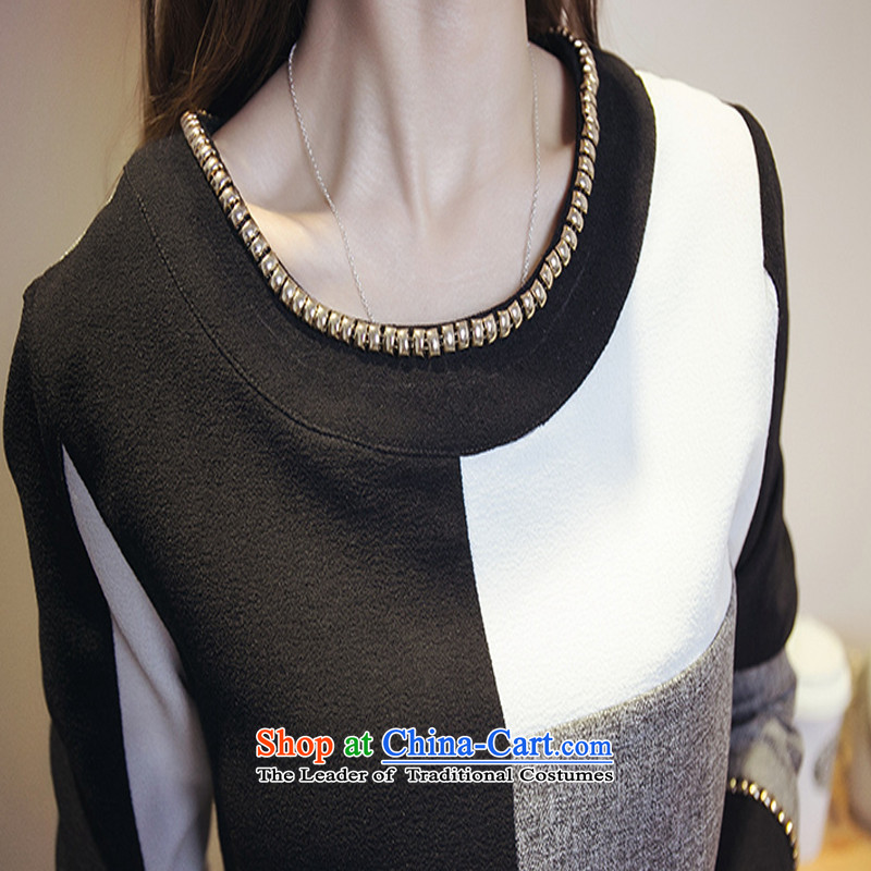 The first declared as thick mm to increase women's code thick mm spring and autumn the new two-piece kit Korean long-sleeved shirt, forming the T-shirt shirt + long pants 7347# 5XL 180-200 around 922.747, purple long declared shopping on the Internet has