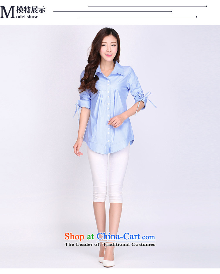 Shani Flower Lo 200 catties larger female shirt T-shirt female thick sister summer to intensify the shirt attire shirt, blue 2130 , prices, Photo 2XL brand platters! The elections are supplied in the national character of distribution, so action, buy now enjoy more preferential! As soon as possible.