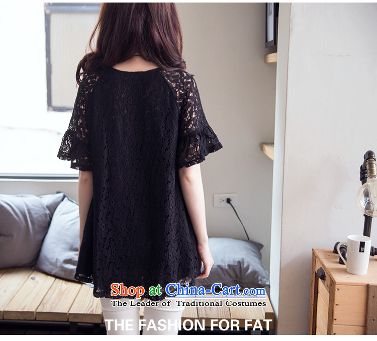 2015 Summer Zz&ff new larger female body lace shirt decorated female engraving T-shirt T8579 female black XXL picture, prices, brand platters! The elections are supplied in the national character of distribution, so action, buy now enjoy more preferential! As soon as possible.