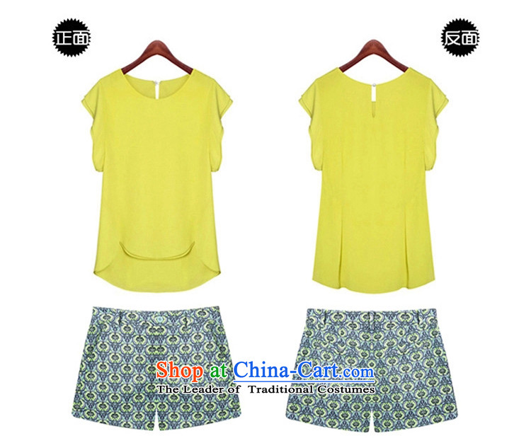 Gangnam-gu 2015 spring/summer load taste new expertise of thick MM plus hypertrophy code women Western big loose video thin coat of Sau San 08 yellow T-shirt + 9 shorts kit R006/5357 XL recommendations 110-120 picture, prices, brand platters! The elections are supplied in the national character of distribution, so action, buy now enjoy more preferential! As soon as possible.