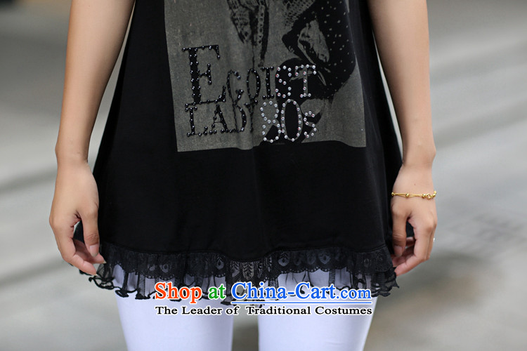 The officials of the fuseau larger female lace stitching short-sleeved T-shirt sister to thick cotton t-shirts xl leisure-black L pictures dolls, prices, brand platters! The elections are supplied in the national character of distribution, so action, buy now enjoy more preferential! As soon as possible.