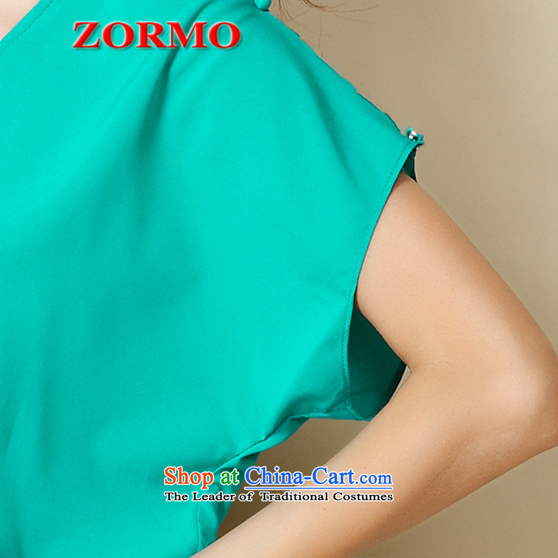  Large ZORMO Women's Summer bat sleeves for larger dresses thick mm to intensify the leisure short skirt light green XXL,ZORMO,,, shopping on the Internet