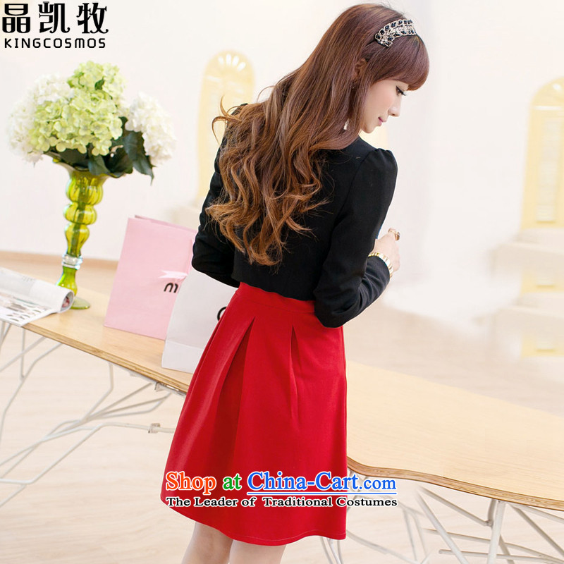 Jing Kai's Fall/Winter Collections dresses female Korean Beauty Package two kits LP005 Red Dress  XL, Jing Kai (kingcosmos materials) , , , shopping on the Internet