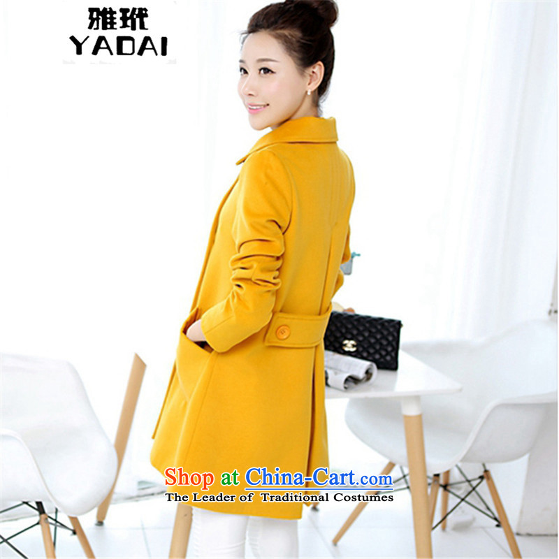 Ya 2015 version won served long lapel a large female jackets 7602 Yellow   XXXXL, nga toi YADAI () , , , shopping on the Internet