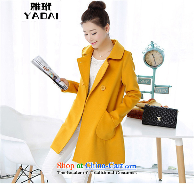 Ya 2015 version won served long lapel a large female jackets 7602 Yellow   XXXXL, nga toi YADAI () , , , shopping on the Internet