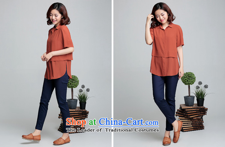 Also the 2015 Summer sin new thick MM loose short-sleeved shirt women chiffon larger female summer orange 3XL(140-155) picture, prices, brand platters! The elections are supplied in the national character of distribution, so action, buy now enjoy more preferential! As soon as possible.