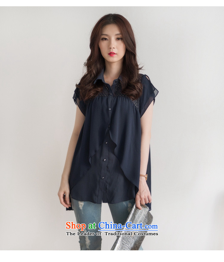 Szili Clinton 2015 large female thick mm summer female boutique to xl chiffon shirt engraving graphics thin coat thick sister short-sleeved shirt chiffon LADIES CARDIGAN dark blue XXL picture, prices, brand platters! The elections are supplied in the national character of distribution, so action, buy now enjoy more preferential! As soon as possible.