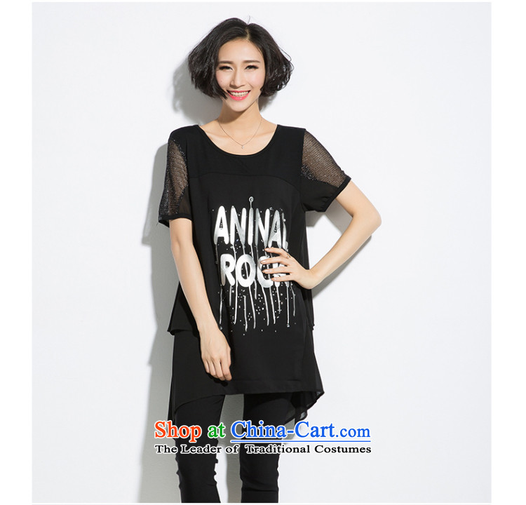 The eternal summer 2015, Sau thick mm new larger female ironing letters in thin graphics loose stamp long black T-shirt 3XL picture, prices, brand platters! The elections are supplied in the national character of distribution, so action, buy now enjoy more preferential! As soon as possible.