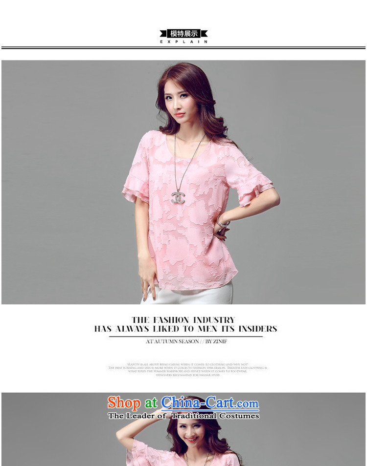 The lymalon lehmann thick, Hin thin 2015 Summer new larger female Korean to intensify temperament chiffon T-shirt T5021 pink 4XL Photo, prices, brand platters! The elections are supplied in the national character of distribution, so action, buy now enjoy more preferential! As soon as possible.