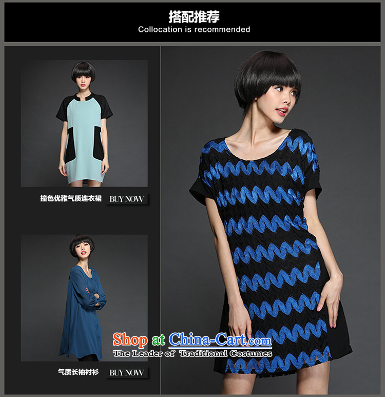 The 2015 Korea improving access for summer edition new larger female thick mm Color Plane Wave skirt short-sleeved round-neck collar loose video thin dresses 2872 Black XXXL picture, prices, brand platters! The elections are supplied in the national character of distribution, so action, buy now enjoy more preferential! As soon as possible.