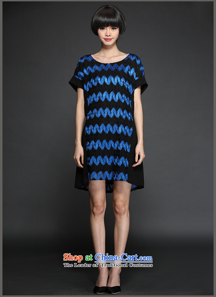The 2015 Korea improving access for summer edition new larger female thick mm Color Plane Wave skirt short-sleeved round-neck collar loose video thin dresses 2872 Black XXXL picture, prices, brand platters! The elections are supplied in the national character of distribution, so action, buy now enjoy more preferential! As soon as possible.