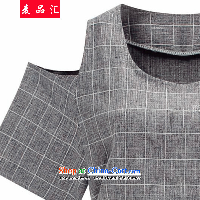 Mr Hui 2015 summer products new western extra bare shoulders plaid dresses thick mm thin to Sau San video xl 378 color picture 5XL, skirt Mak products removals by sinks , , , shopping on the Internet