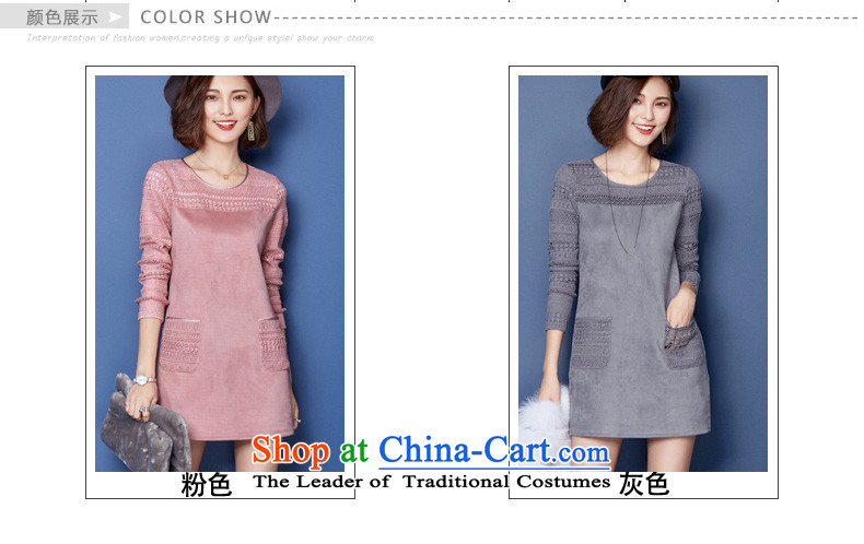 Recalling the 2015 autumn and winter-hee new larger female plus lint-free thick thick mm loose in long dresses  XXXL gray color pictures, 0074, prices, brand platters! The elections are supplied in the national character of distribution, so action, buy now enjoy more preferential! As soon as possible.