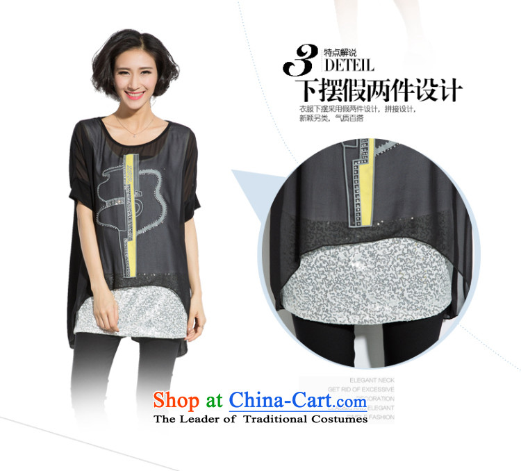 The eternal summer 2015 Sau new product expertise for larger mm female ironing drill pearl chiffon stamp leave two T-shirts black 2XL Photo, prices, brand platters! The elections are supplied in the national character of distribution, so action, buy now enjoy more preferential! As soon as possible.