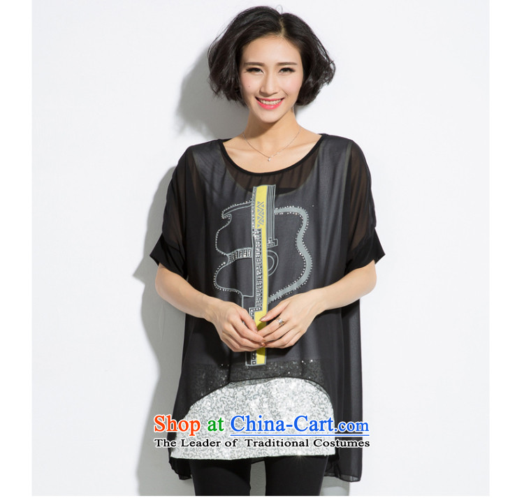 The eternal summer 2015 Sau new product expertise for larger mm female ironing drill pearl chiffon stamp leave two T-shirts black 2XL Photo, prices, brand platters! The elections are supplied in the national character of distribution, so action, buy now enjoy more preferential! As soon as possible.