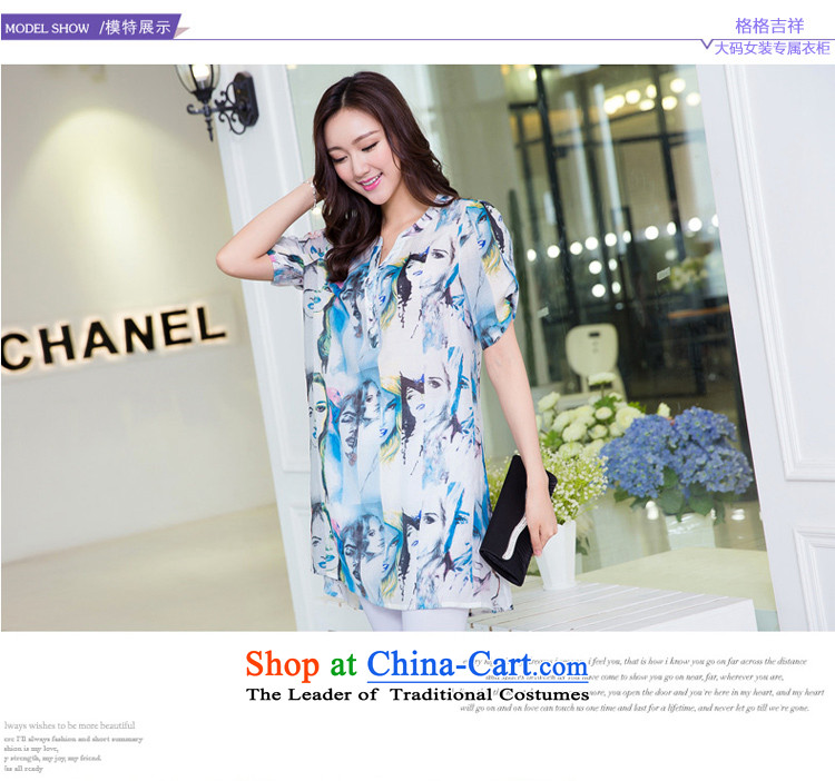 Princess Returning Pearl 2015 New Korea auspicious Edition to increase women's code for summer short-sleeved T-shirt V-Neck thick mm loose stamp in the video thin Leisure Long shirt picture color pictures, prices, 2XL brand platters! The elections are supplied in the national character of distribution, so action, buy now enjoy more preferential! As soon as possible.