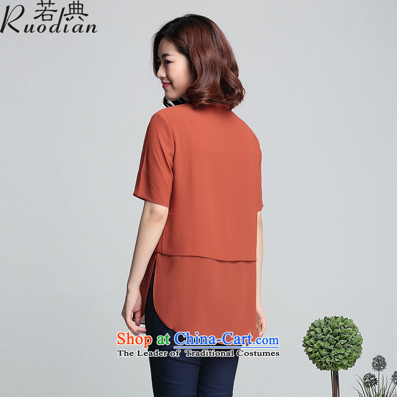 If SARS code women chiffon shirt thick mm loose video thin summer holidays in two short-sleeved shirt, long coat orange L-recommended that if the code of 110-120 (ruodian) , , , shopping on the Internet