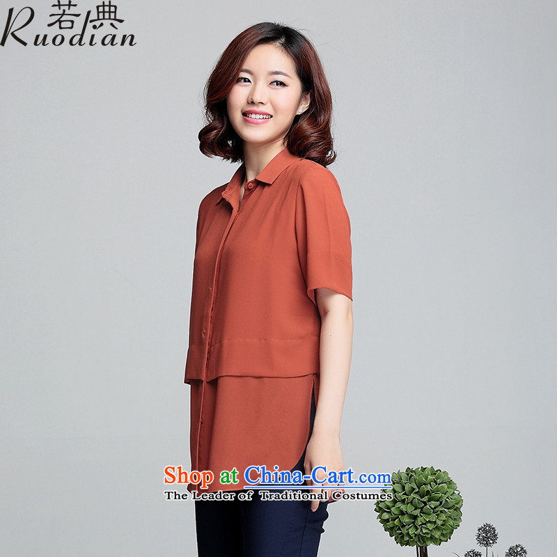 If SARS code women chiffon shirt thick mm loose video thin summer holidays in two short-sleeved shirt, long coat orange L-recommended that if the code of 110-120 (ruodian) , , , shopping on the Internet