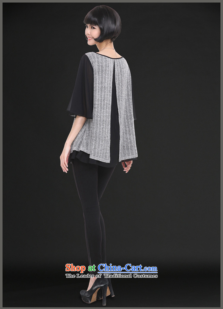 The Korean version of improving access to increase women's code 2015 Summer new stylish mm thick stitching forming the bat sleeves shirt loose video thin black XXXXXL 1323 T-shirt picture, prices, brand platters! The elections are supplied in the national character of distribution, so action, buy now enjoy more preferential! As soon as possible.