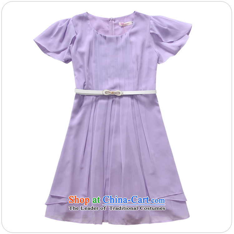C.o.d. Package Mail 2015 Summer new stylish casual temperament classic look like Susy Nagle OL chiffon short-sleeved video thin large skirt (feed belts) Purple M picture, prices, brand platters! The elections are supplied in the national character of distribution, so action, buy now enjoy more preferential! As soon as possible.