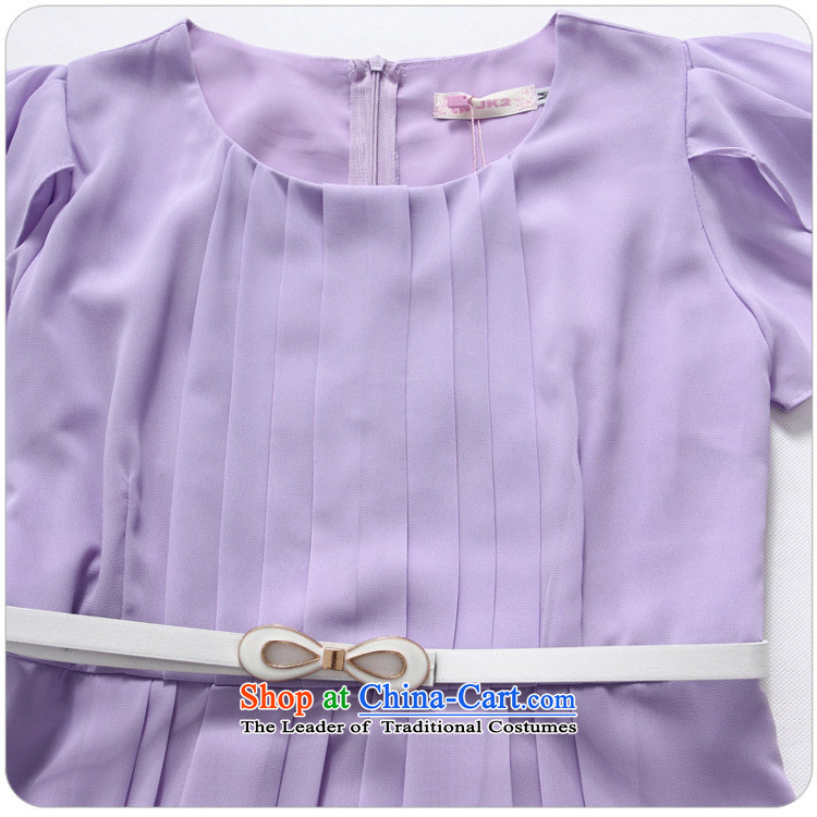 C.o.d. Package Mail 2015 Summer new stylish casual temperament classic look like Susy Nagle OL chiffon short-sleeved video thin large skirt (feed belts) Purple M picture, prices, brand platters! The elections are supplied in the national character of distribution, so action, buy now enjoy more preferential! As soon as possible.