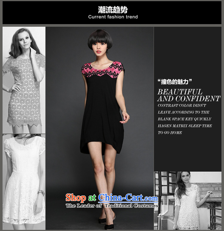 Improving access of 2015 Summer Korean New larger female thick modern stitching knocked color skirt thick mm elegant lace hook spend relaxd dress 2871 Black XXXXXL picture, prices, brand platters! The elections are supplied in the national character of distribution, so action, buy now enjoy more preferential! As soon as possible.