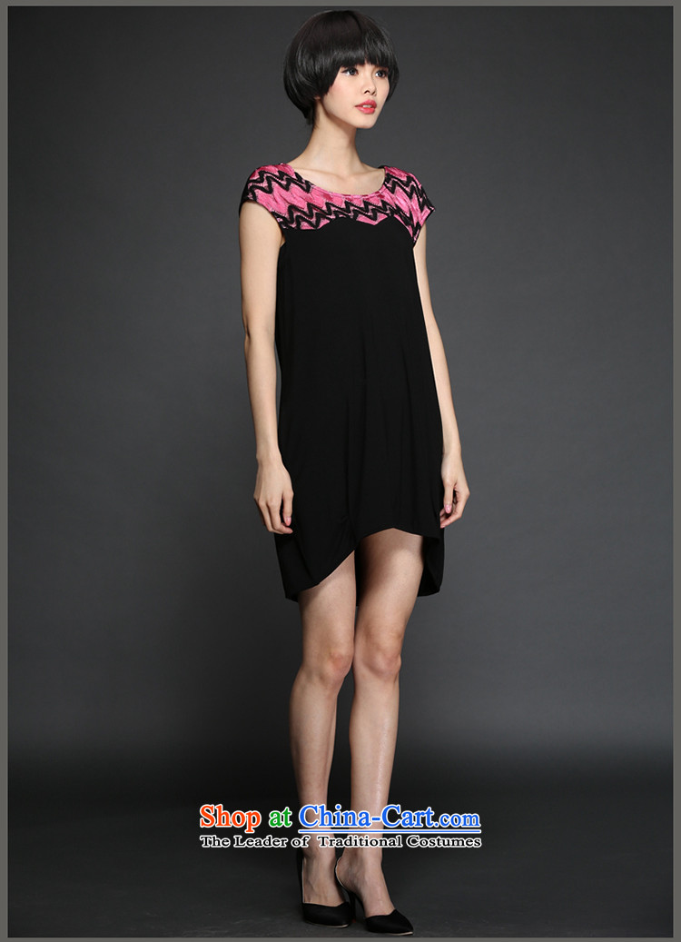 Improving access of 2015 Summer Korean New larger female thick modern stitching knocked color skirt thick mm elegant lace hook spend relaxd dress 2871 Black XXXXXL picture, prices, brand platters! The elections are supplied in the national character of distribution, so action, buy now enjoy more preferential! As soon as possible.