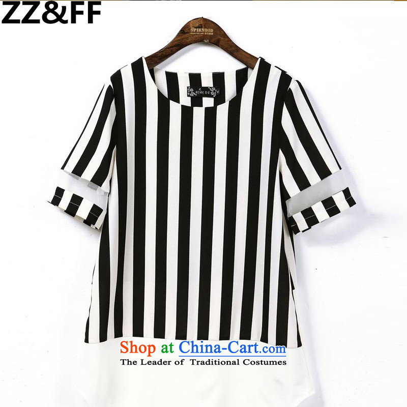 The new summer 2015 Zz&ff Korean version of fat mm Couture fashion loose short-sleeved T-shirt chiffon T-shirt female Summer 8239 picture color XXXXL,ZZ&FF,,, shopping on the Internet
