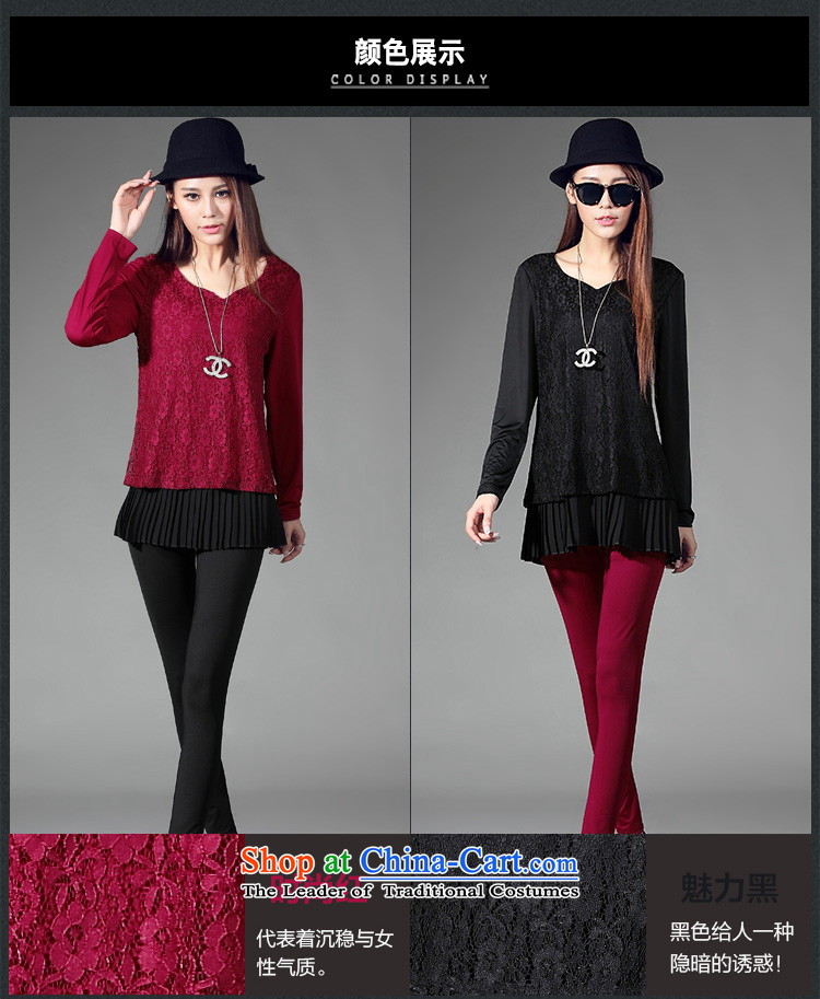 The officials of the fuseau larger women fall thick sister to replace xl leave two forming the shirt, autumn and winter long-sleeved shirt wine red lace 4XL Photo, prices, brand platters! The elections are supplied in the national character of distribution, so action, buy now enjoy more preferential! As soon as possible.