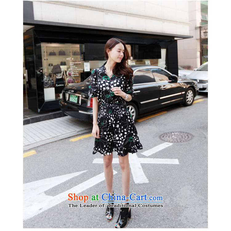 Mr Hui 2015 summer products new Korean Version to increase women's code thick sister Foutune of video thin short-sleeved stamp chiffon dresses 5150 Black stamp XXL picture, prices, brand platters! The elections are supplied in the national character of distribution, so action, buy now enjoy more preferential! As soon as possible.