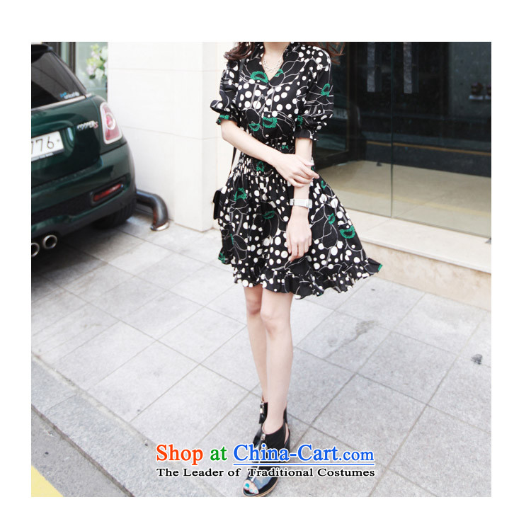 Mr Hui 2015 summer products new Korean Version to increase women's code thick sister Foutune of video thin short-sleeved stamp chiffon dresses 5150 Black stamp XXL picture, prices, brand platters! The elections are supplied in the national character of distribution, so action, buy now enjoy more preferential! As soon as possible.
