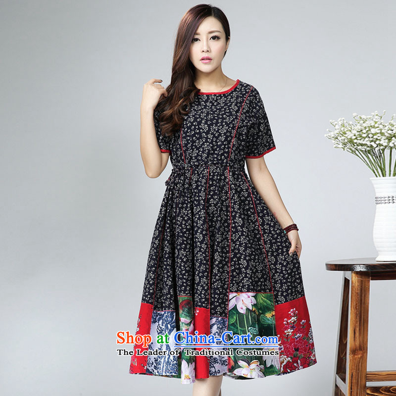 The sea route take the original ethnic small saika Foutune of larger dresses ultra-large black XL, sea route J1L168 spend shopping on the Internet has been pressed.